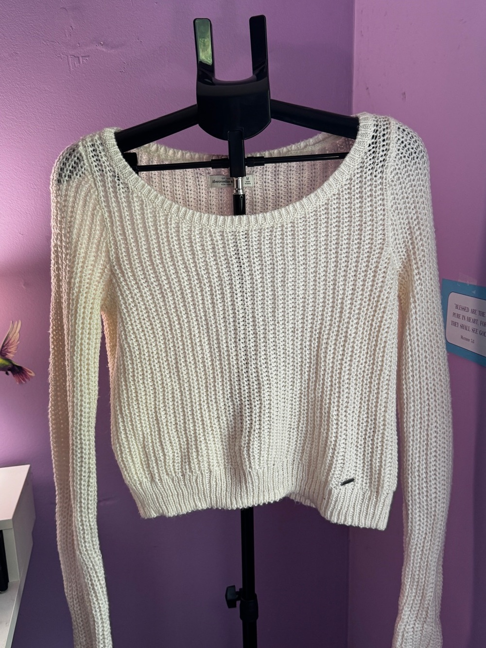 White Knit Women's Sweater - Abercrombie & Fitch